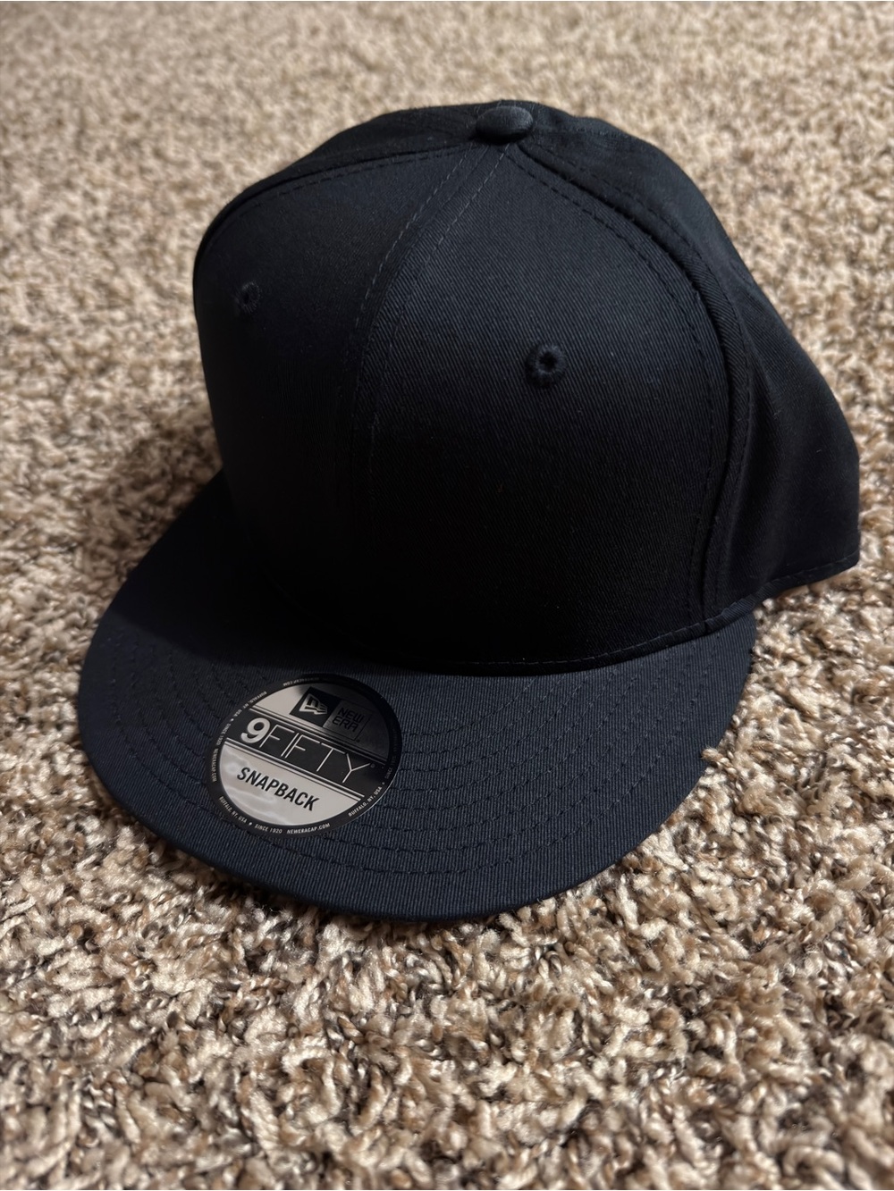 New Era 9Fifty Flat Bill Snapback Hat Cap Blank NE400 ( BLACK ) NE 9FIFTY NWT